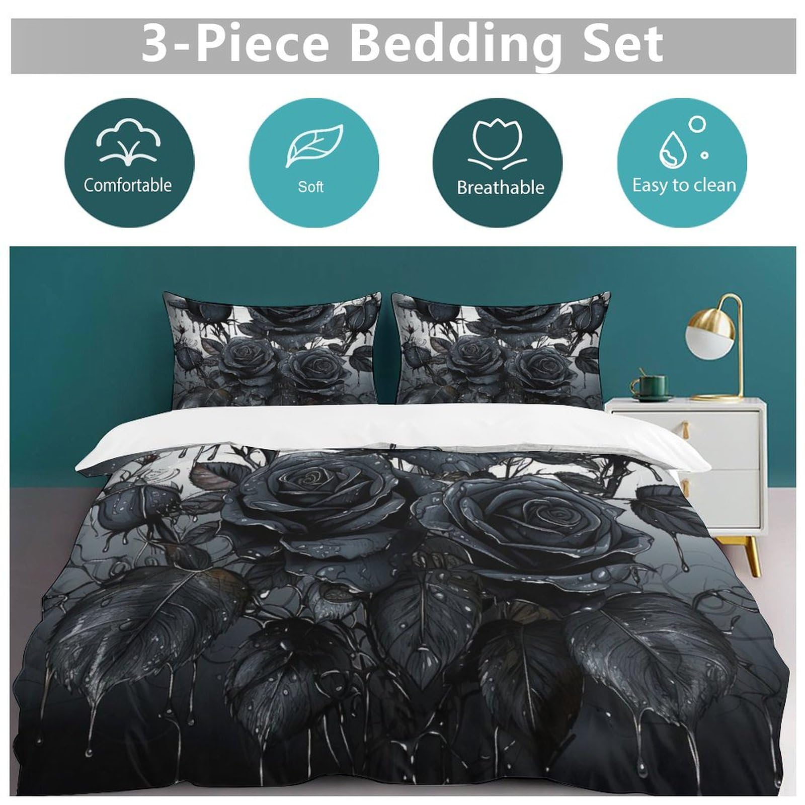 Amazon.com: Flowering Plant Duvet Cover King Size - Super Soft